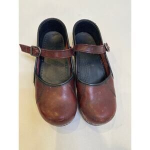 Dansko Marcelle Maroon/Dark Red Mary Jane’s Sz EU 36 US 6 Leather Women’s Shoes